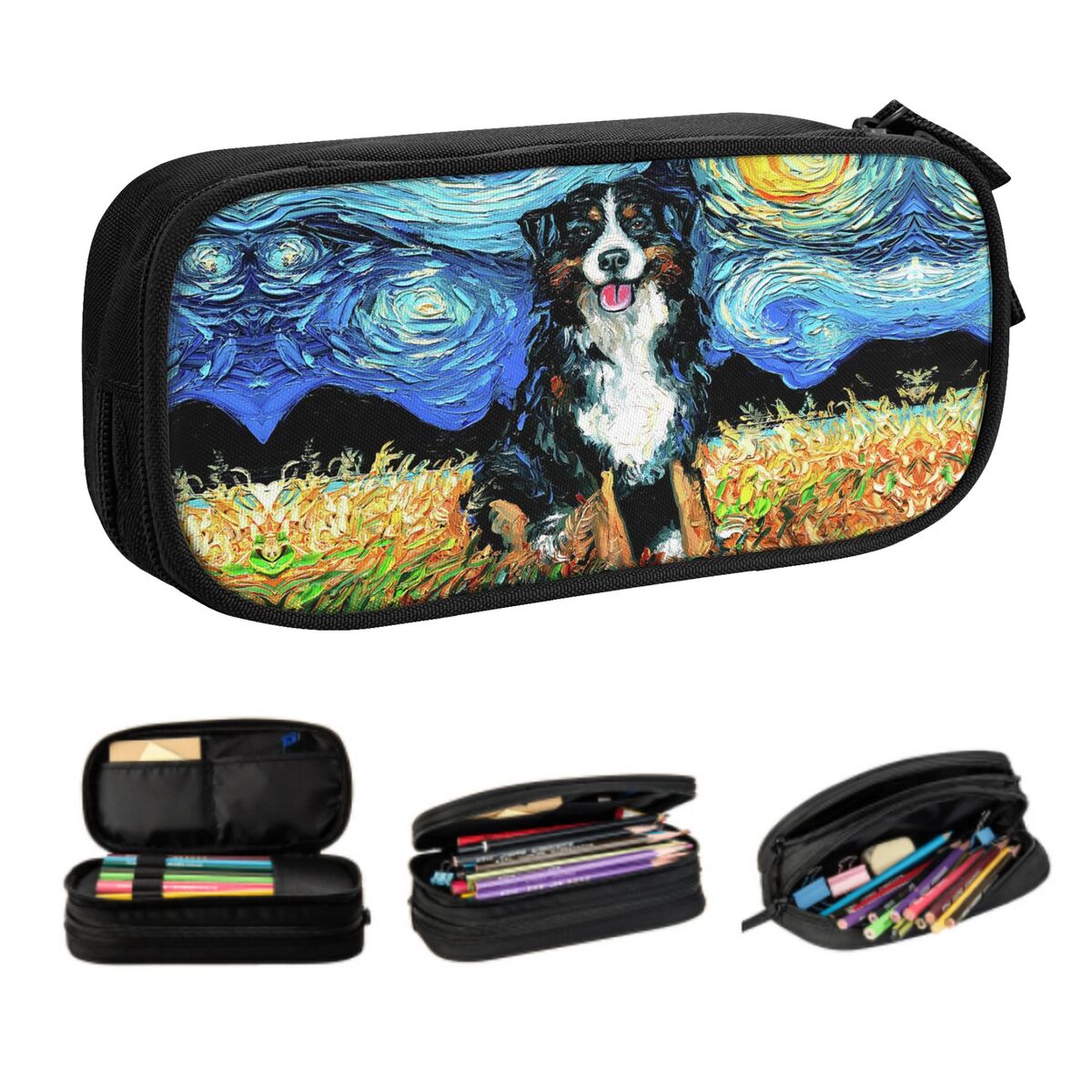 Pet X Supplies & Tack Grooming - Kotak Pensil Anjing Gunung Bernese Malam