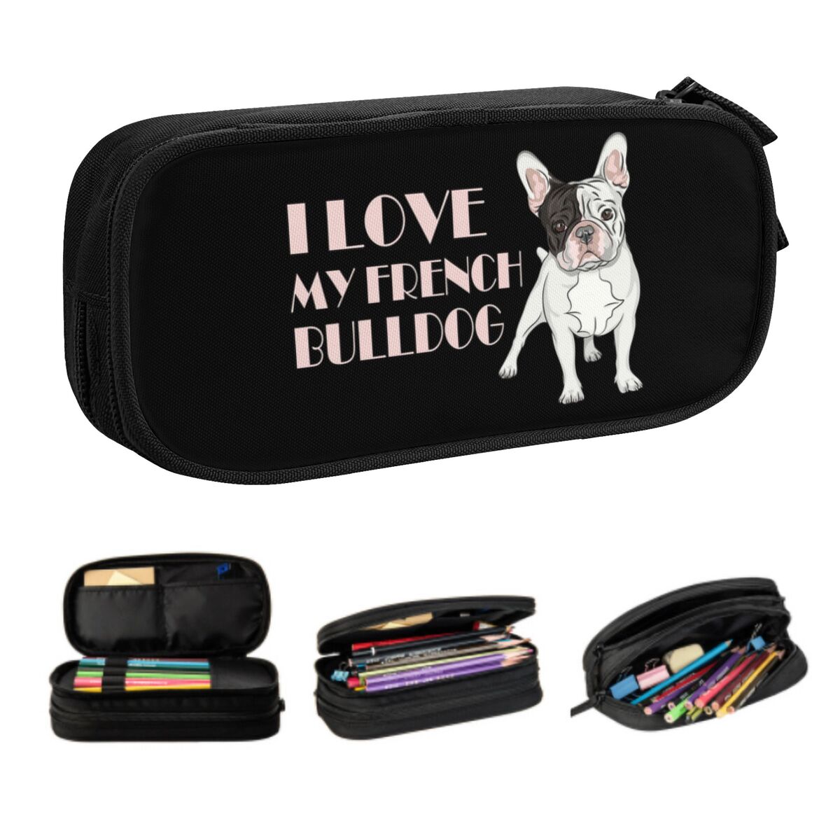 Pet X Supplies & Tack Grooming - Kotak Pensil Lucu Bulldog Perancis Kustom