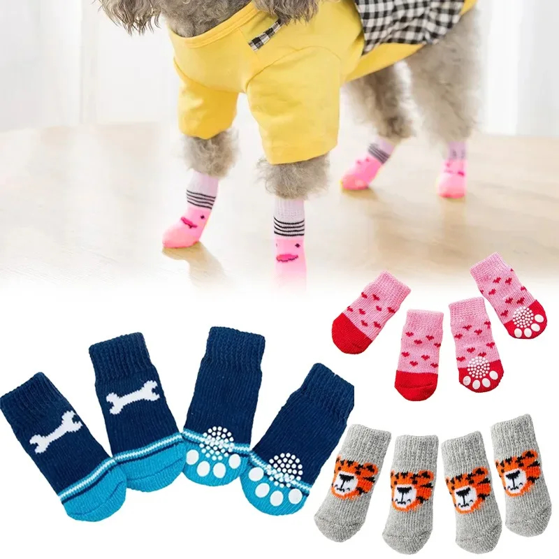 Dog Booties Paw Protector - 4PCS Kaus Kaki Anjing Peliharaan Musim